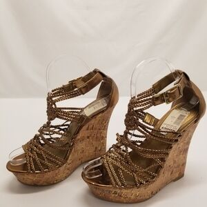 Jennifer Lopez Woman Sz 6M JLTelabronse Faux Braided Leather Ankle Strap…